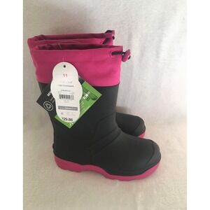 George Winter Boots Kids Size 9 Black Pink New Waterproof Thermal -22F Slip Res
